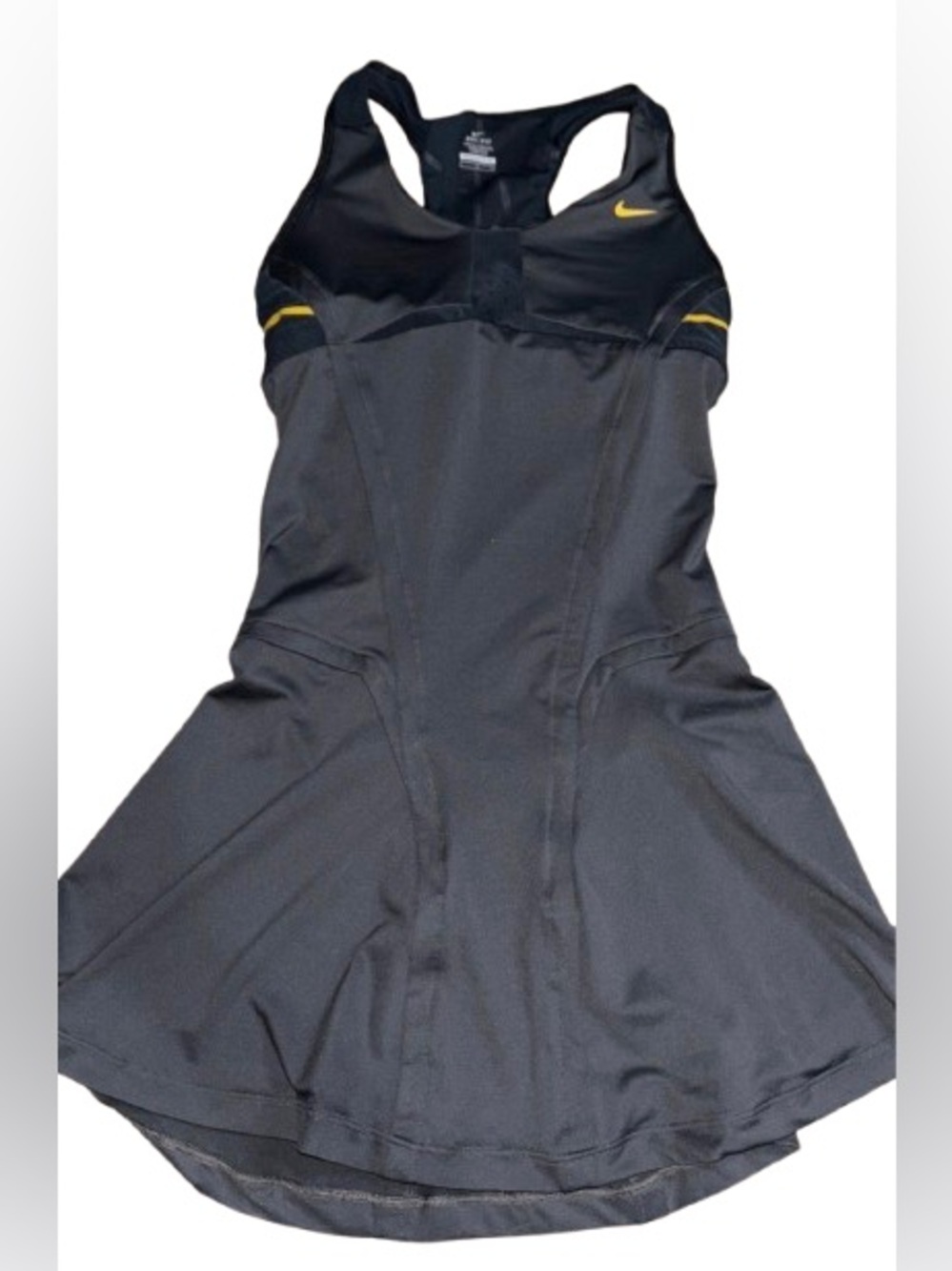 NIKE MARIA SHARAPOVA SKYLINE Black Grey and Golden Yellow Tennis Dress SMALL